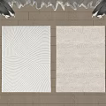 Modern Square Carpet Plain Square Fabric Carpet 3d model