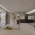 Modern Clothing Store Interior With Clothing Racks Mannequins Stylish Lighting And Display Decor