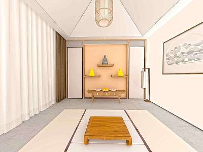 The Buddha Hall is simple and plain model