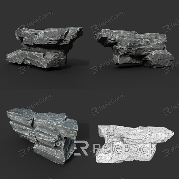 Rock Block Stone Stone Boulder Rock Strata Natural Landscape model