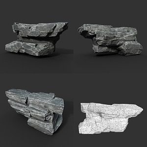 Rock Block Stone Boulder Rock Strata Natural Landscape 3d model