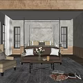 Rustic Bedroom Interior Featuring Four Poster Bed Wooden Ceiling Area Rug Accent Chair And Windows