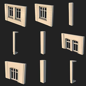 Doors and Windows Window Frame Pillars 3d model