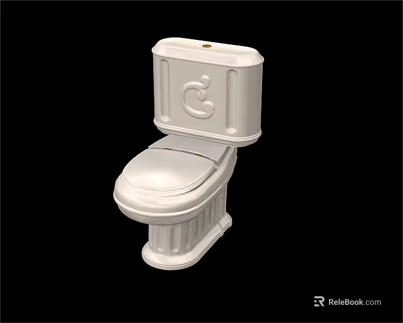 White Ceramic Toilet With Standard Design And Clean Classic Lines For Home Use 3d model 
