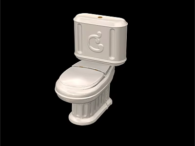 White Ceramic Toilet With Standard Design And Clean Classic Lines For Home Use 3d model
