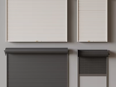 Light And Dark Gray Roller Blinds With Textured Design For Home Interior Walls 3d model