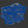 Natural Layered Rock Formation With Textured Surface And Hollow Sections