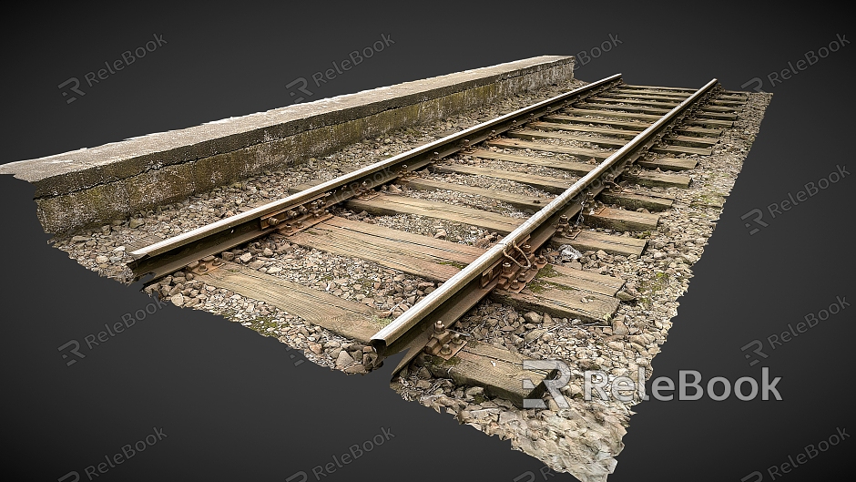 old railway railway track model