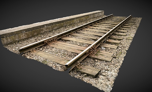 old railway track 3d model