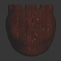 Wooden Skull Shaped Decorative Ornament Set With Crown Top And Glossy Finish