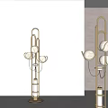 Modern Gold Metal Frame Floor Lamp With Multiple White Lampshades In Minimalist Interior