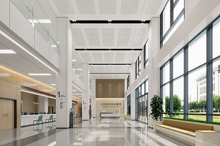 Modern Hospital Hall 3d model