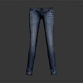 Blue Slim Fit Straight Leg Jeans With Classic Design And Casual Style