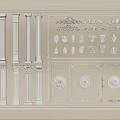 Decorative Gypsum Plaster Molding Designs With Columns And Relief Patterns