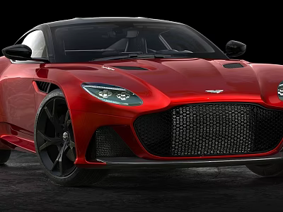 Red Sports Car With Sleek Design Black Alloy Wheels And Aerodynamic Body 3d model