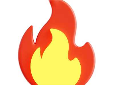 Flame Shaped Decorative Ornament Set For Home Interior Decoration With Red Yellow Colors 3d model