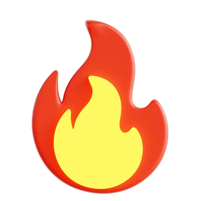 Flame Shaped Decorative Ornament Set For Home Interior Decoration With Red Yellow Colors 3d model