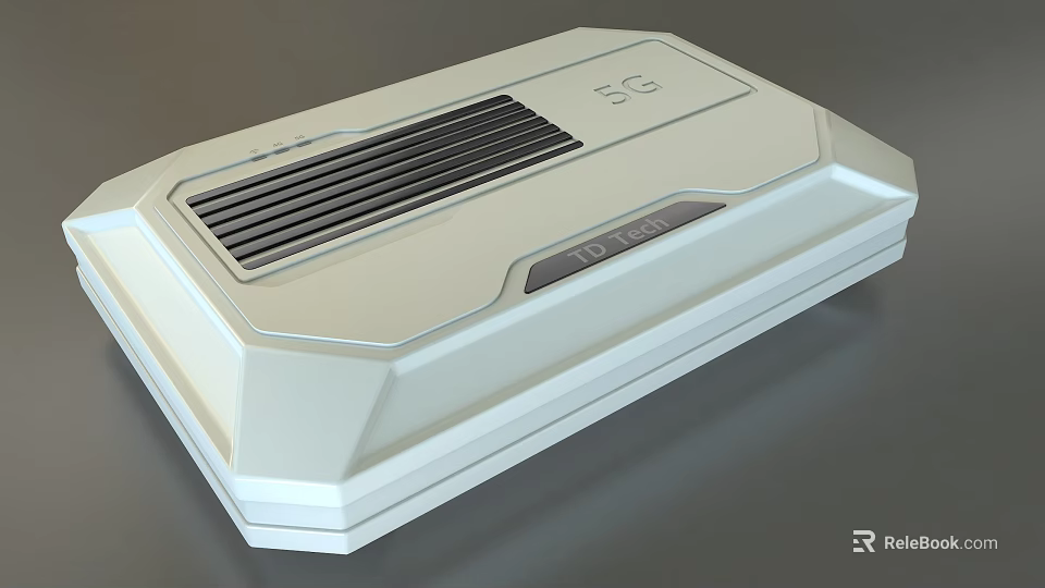 White 5G Computer Device With Vent Grille And Modern Design Features 3d model 
