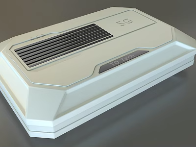 White 5G Computer Device With Vent Grille And Modern Design Features 3d model