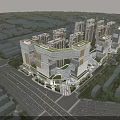 Aerial Urban Planning with High Rise Buildings Green Spaces and Road Layouts