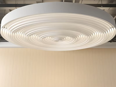 Elegant Modern Ceiling Design With Circular Spiral Texture And Integrated LED Lighting 3d model