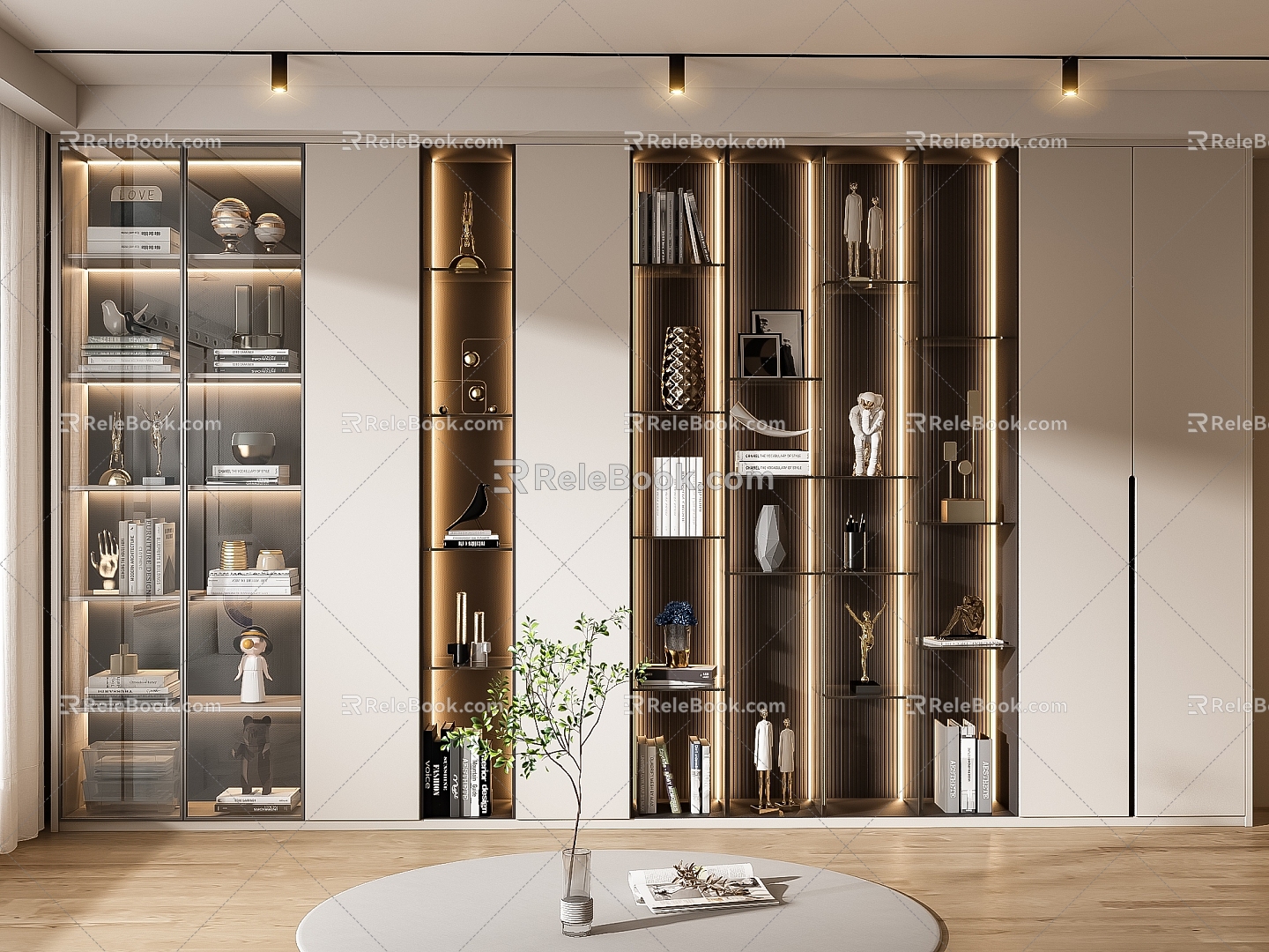 Modern Decorative Cabinet Bookcase 3d model