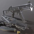 Modern Tactical Rifle With Black Metal Body Detachable Magazine And Adjustable Stock