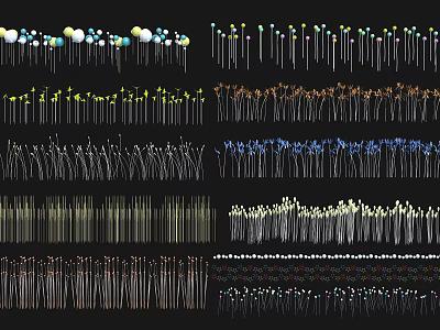 Colorful Decorative Lights Featuring Various Styles Shapes And Metallic Beaded Details 3d model