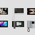 Various Smart Video Doorbell Models With Screen Display And Modern Design 3d model