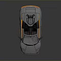 Sleek Gray Convertible Sports Car With Orange Accents And Aerodynamic Exterior Design