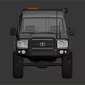 Silver Grey Off-road Vehicle With Roof Rack Orange Light Front Grille And Off-road Tires
