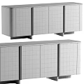 Modern Wooden Dresser With Natural Wood Grain And Marble Top Surface