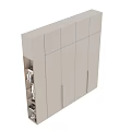 Modern White Dresser with Metal Handles Open Storage Shelves and LED Accent Lighting