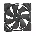 Black Computer Cooling Fan With Sleek Design Durable Blades And Square Frame 3d model