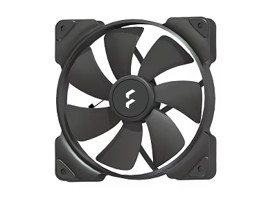 Black Computer Cooling Fan With Sleek Design Durable Blades And Square Frame 3d model