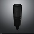 Studio Grade Professional Black Microphone Electronic Audio Recording Device with Mesh Grille