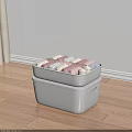 White Storage Bins With Folded Colorful Towels For Home Bedroom Organization