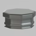 Metallic Octagonal Lid With Smooth Surface And Layered Structure Design 3d model