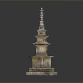Ancient Traditional Stone Pagodas In Scenic Landscape With Multi Tiered Structures And Various Sizes