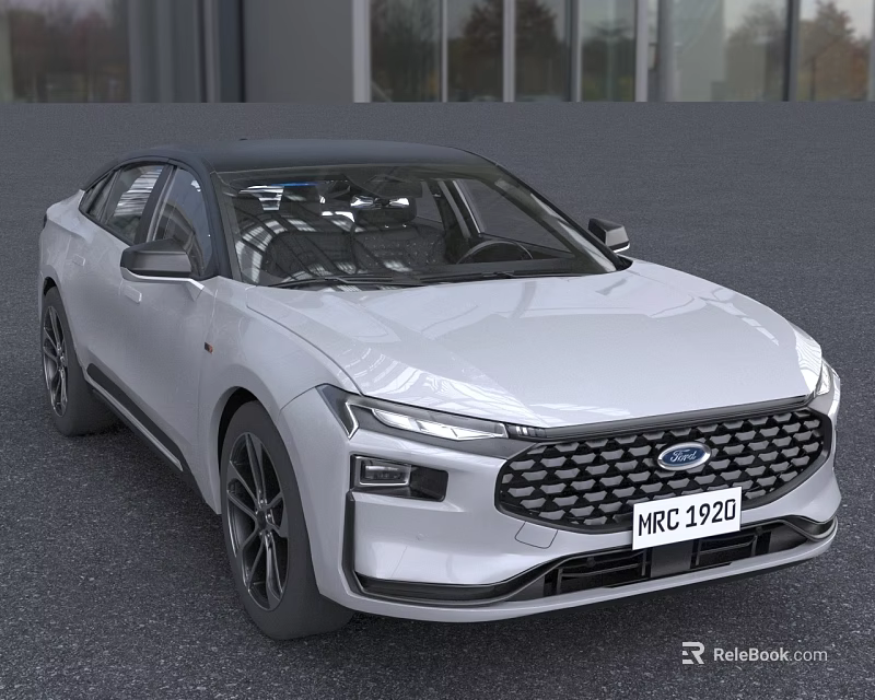 White Modern Car With Sleek Design Black Roof Front Grille and Alloy Wheels 3d model 