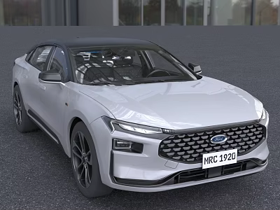 White Modern Car With Sleek Design Black Roof Front Grille and Alloy Wheels 3d model