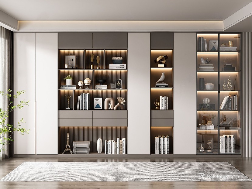 Modern bookcase texture