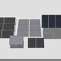 Different Solar Panel Types With Various Colors And Arrangements On 3d model