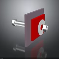 Industrial Mechanical Equipment Component With Red Plate Purple Base And Bolt Nut