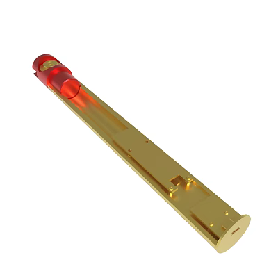 Red Top Gold Long Strip Metal Component With Mounting Holes And Smooth Surface 3d model