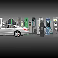 Diverse Electric Vehicle Charging Stations With Various Types And Car Truck