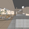 Modern Creative Cafe 3d model