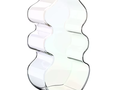 Transparent Glass Wave Design Decorative Ornament Set for Modern Home Decoration 3d model