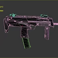 Tactical Black Submachine Gun With Rail System And Ergonomic Grip