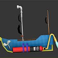 Vibrant Inflatable Toy Ship With Colorful Sails Slide And Green Flag